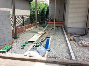 神奈川区2台分カーポートの現場　進捗です。